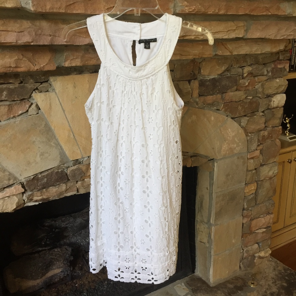 City Triangles White Eyelet Mini Dress